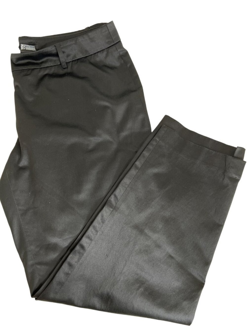 AB Studio Womens Black Satin-Blend Trousers Size 10